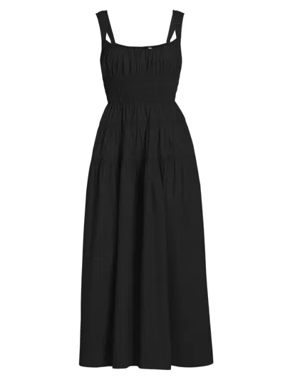 Doen Women's Clover Fit & Flare Cotton Midi-dress In Black