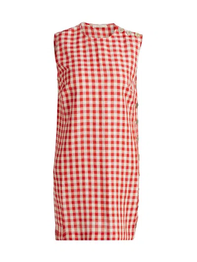 Doen Women's Coralie Gingham Mini Shift Dress In Red