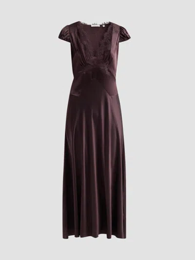Doen Women's Coraline Silk Lace-trimmed Dress In Equestrian Brown