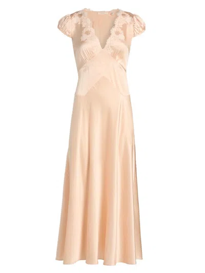Doen Women's Coraline Silk Lace-trimmed Dress In Nude