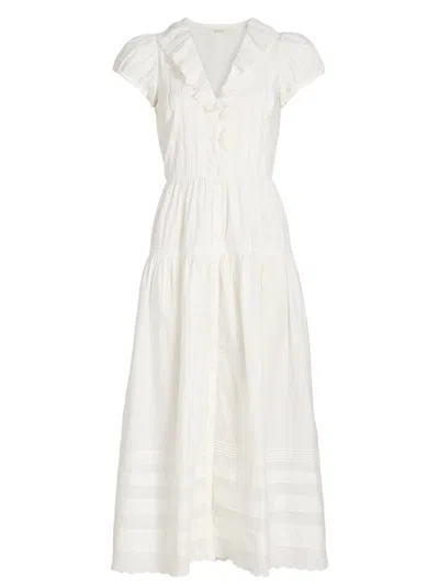 Doen Women's Eliette Cotton Poplin Midi-dress In Salt