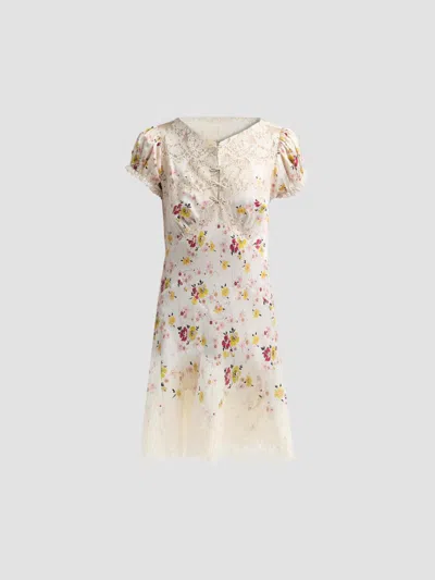 Doen Women's Elisaria Lace & Floral Silk Dress In Multi
