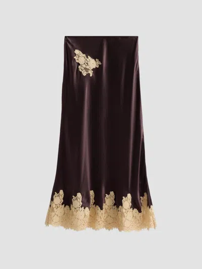 Doen Women's Elowen Bias-cut Silk Midi Skirt In Equestrian Brown Cream