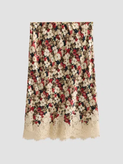 Doen Women's Elowette Lace-trim Silk Skirt In Wildflower Bramble