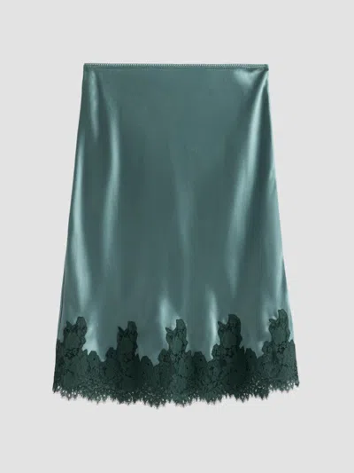 Doen Women's Elowette Silk & Lace Midi-skirt In Dulac Green