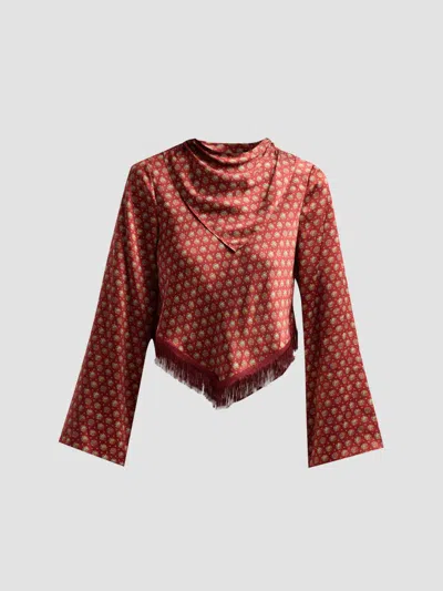 Doen Women's Faustella Silk Top In Red