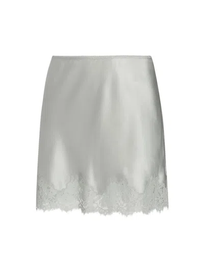 Doen Women's Giulietta Lace-trim Silk Miniskirt In Green