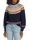 Doen Harvest Fair Isle Knitted Sweater In Navy