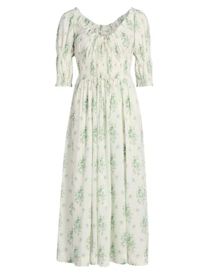 Doen Women's Ischia Botanical Midi-dress In Multi