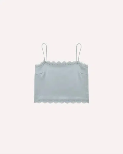 Doen Loure Lace-trimmed Silk-satin Top In White