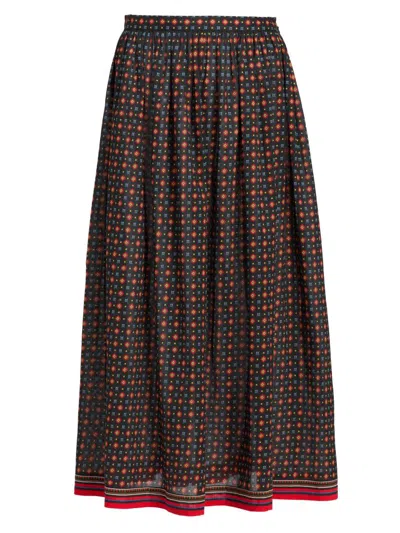 Doen Women's Marciette Floral Cotton Midi-skirt