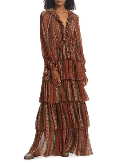 Marlana Floral Silk Chiffon Maxi Dress