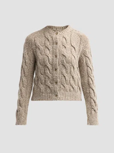 Doen Women's Penrose Cable-knit Virgin Wool-blend Cardigan In Gray Marl