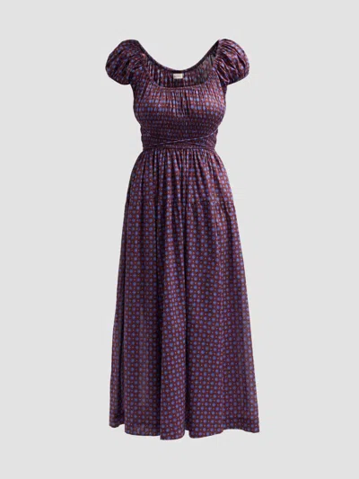 Doen Women's Quinelle Printed Midi Dress In Brown