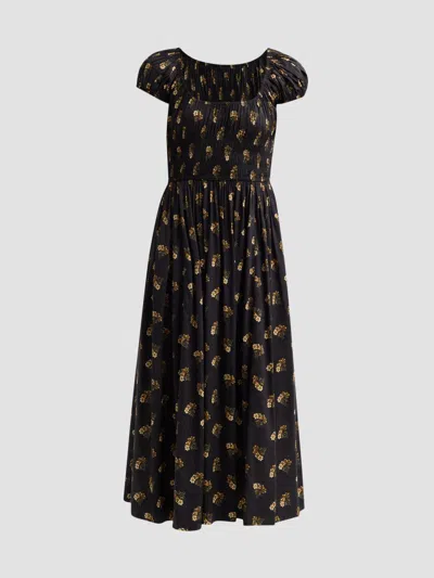 Doen Women's Quinley Cotton-blend Floral Smocked Midi Dress In Buttercup Bouquet