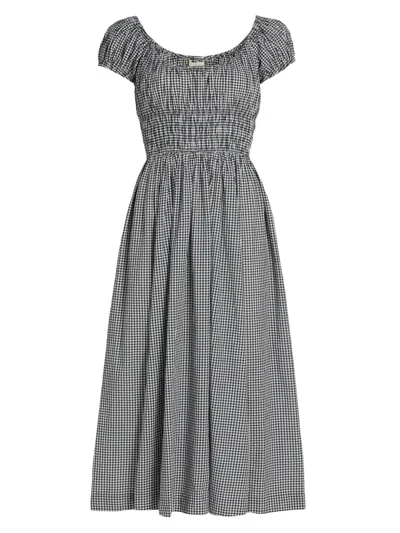 Doen Women's Quinley Gingham Cotton Scoopneck Midi-dress