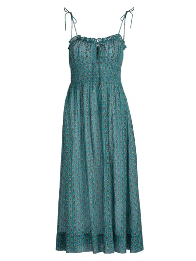 Doen Women's Rhoda Paisley Cotton Midi-dress