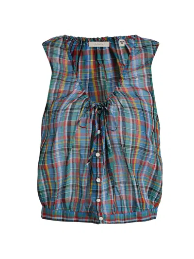 Doen Women's Theo Plaid Cotton Sleeveless Top