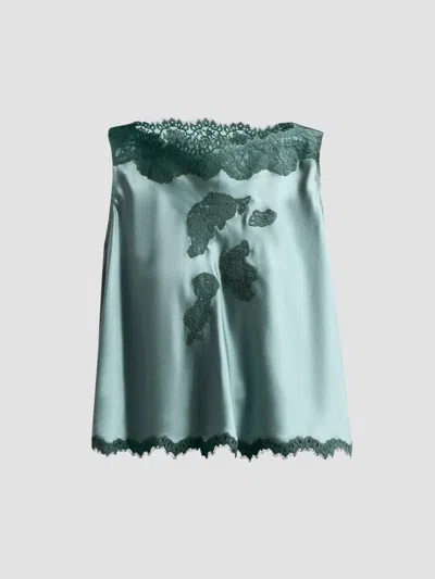 Doen Women's Valerina Silk Lace Top In Dulac Green