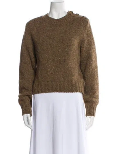 Pre-owned Doen Wool Crew Neck Sweater In Brown