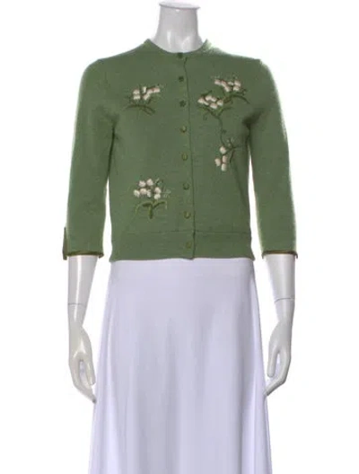 Pre-owned Doen Wool Crew Neck Sweater In Green