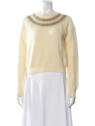 Pre-owned Doen Wool Crew Neck Sweater W/ Tags In Yellow