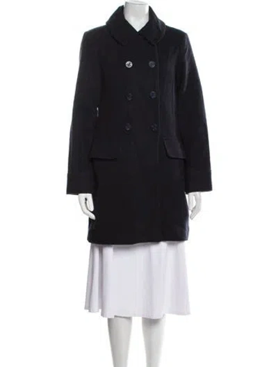 Pre-owned Doen Wool Faux Fur Coat In Black