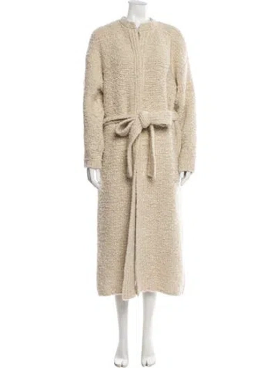 Pre-owned Doen Wool Faux Fur Coat In Neutral