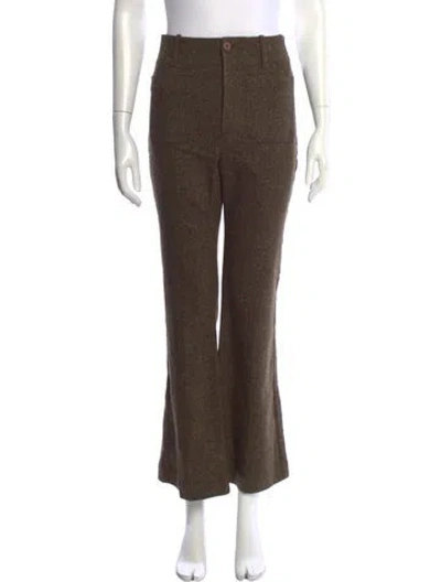 Pre-owned Doen Wool Flared Pants In Brown