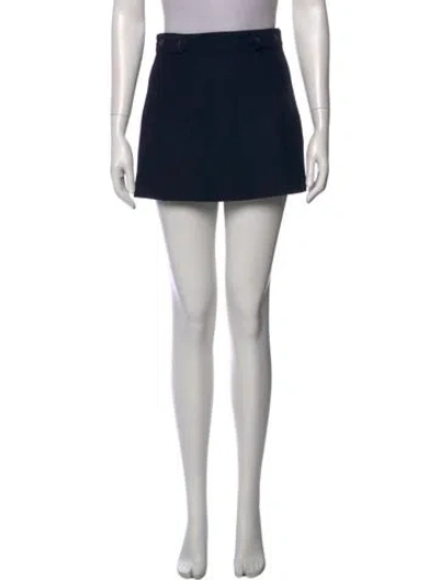 Pre-owned Doen Wool Mini Skirt In Blue