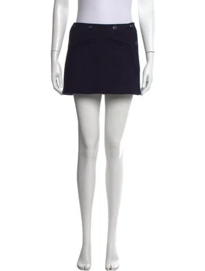 Pre-owned Doen Wool Mini Skirt In Blue