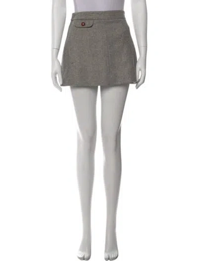 Pre-owned Doen Wool Mini Skirt In Gray