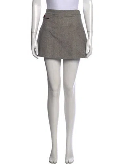 Pre-owned Doen Wool Mini Skirt In Gray