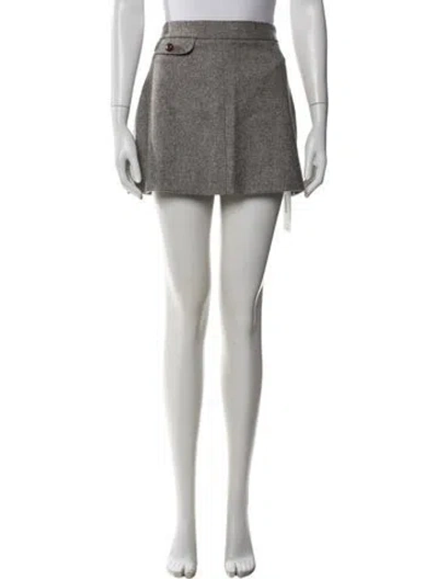 Pre-owned Doen Wool Mini Skirt In Neutrals