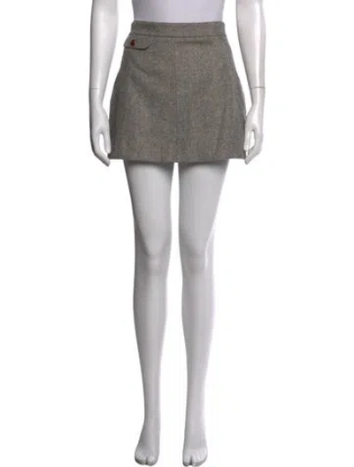 Pre-owned Doen Wool Mini Skirt W/ Tags In Grey