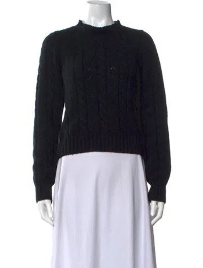 Pre-owned Doen Wool Mock Neck Sweater In Black