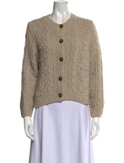 Pre-owned Doen Wool Open Front Sweater In Neutrals
