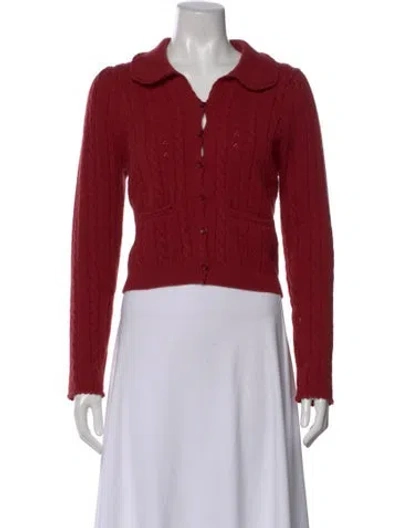 Pre-owned Doen Wool Open Front Sweater In Pink