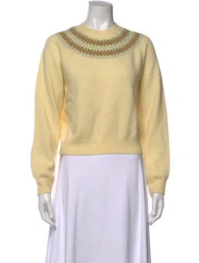 Pre-owned Doen Wool Patterned Sweater In Yellow