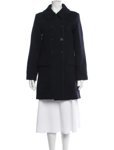 Pre-owned Doen Wool Peacoat In Black/blue