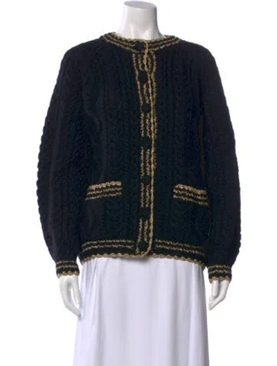 Pre-owned Doen Wool Striped Sweater In Black