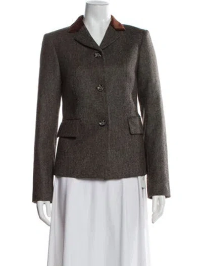 Pre-owned Doen Wool Tweed Pattern Blazer In Multi