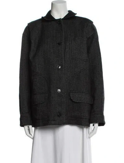 Pre-owned Doen Wool Tweed Pattern Jacket In Gray