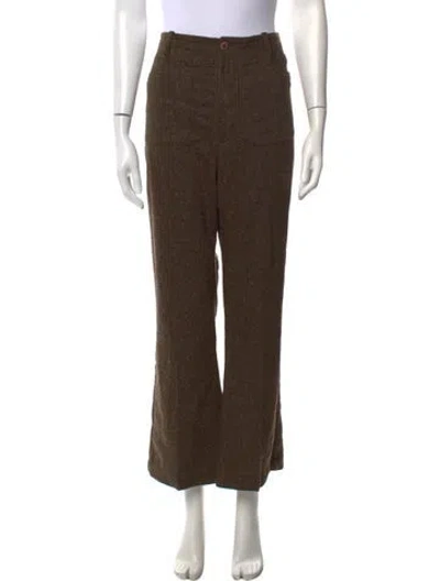 Pre-owned Doen Wool Wide Leg Pants In Brown