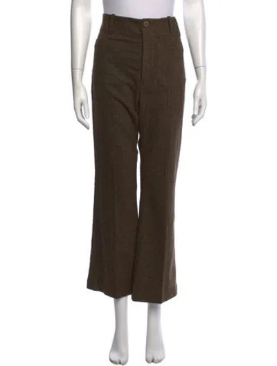 Pre-owned Doen Wool Wide Leg Pants In Brown