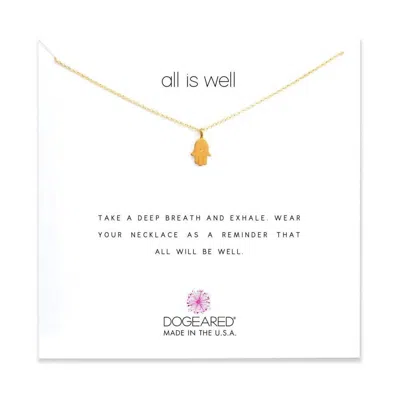 Dogeared All Is Well Hamsa Necklace In 14k Gold Dipped In Silver