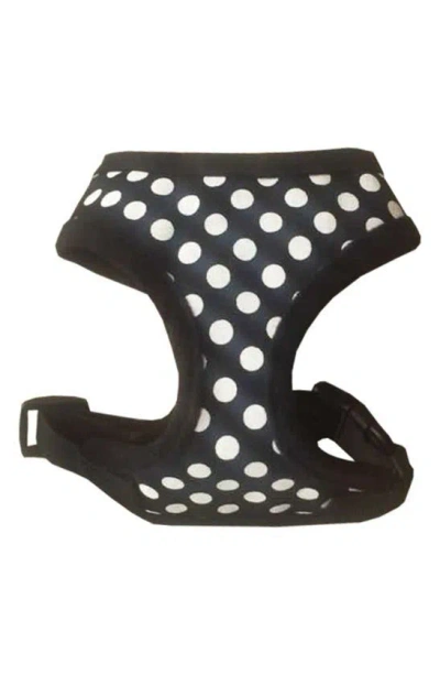 Dogs Of Glamour Extra Large Polka Dot Dog Harness In Black