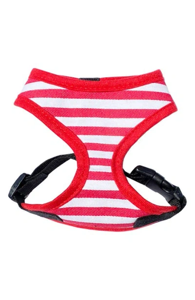 Dogs Of Glamour Ritz Harness Striped Red In Red/white