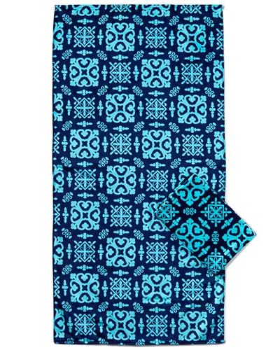 Dohler Set Of 2 Batik Blue Beach Towels