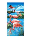 Dohler Set Of 2 Flamingos & Lake Beach Towels